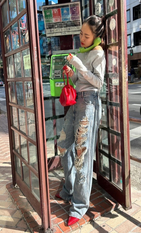 オーバークラッシュデニム